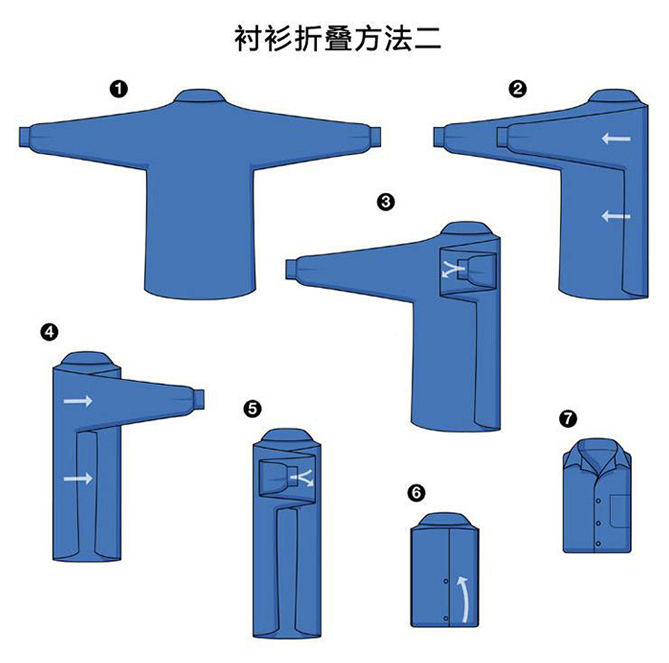 折叠衬衫收纳衬衫方法2